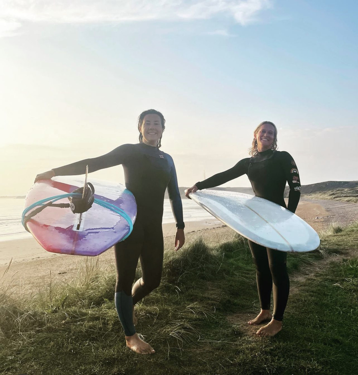 Women on a surf retreat in Wales