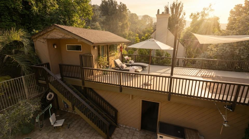 bungalow terrace with canyon panorama