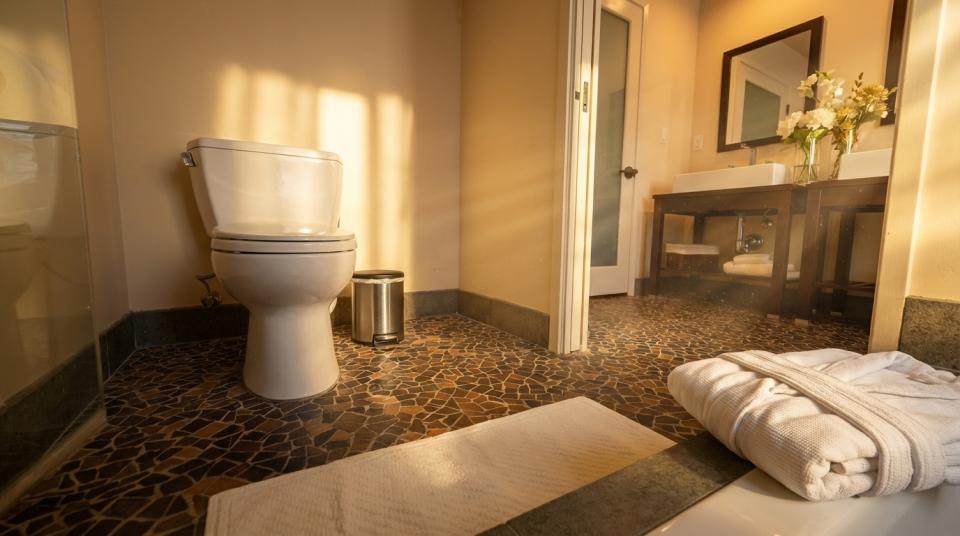 spacious bathroom double sinks