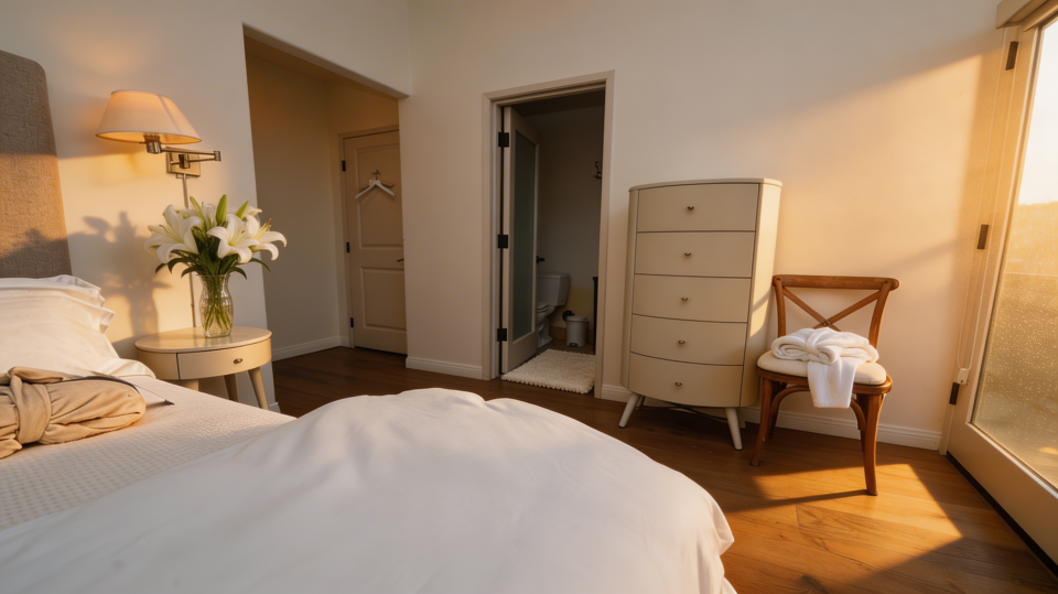 Moss Point Room queen bed interior